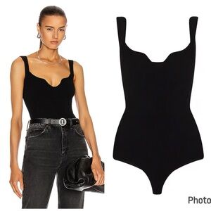 Khaite‎ Yves Bodysuit Black Knit Size Large Ribbed